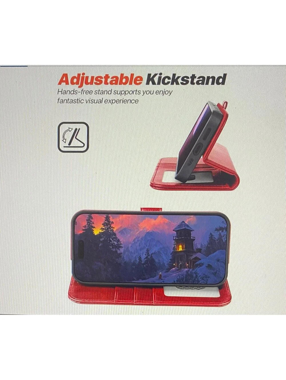 OCASE Wallet Case for iPhone 17 Red